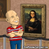 Couple Caricature - Husband and Wife, Wife as Mona Lisa