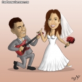 Wedding Caricature - Groom Plays the Guitar