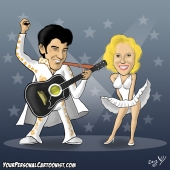 Wedding Caricature - Elvis and Marilyn
