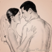 Wedding Illustration - Bride and Groom - Classical Sketch