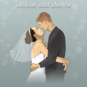 Wedding Illustration - Bride and Groom - Realistic Drawing